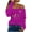 Hot Pink, variant on IROINNID Sales Women's Off-The-Shoulder Loose Comfortable Pullover Print Long Sleeve Trendy Blouses Tops,White