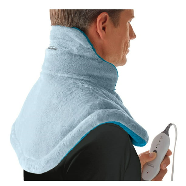 Sunbeam Renue Heat Therapy Neck And Shoulder Wrap Heating Pad Blue