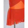 thumbnail image 7 of vastwit Girls Rhinestones Cutout Sleeveless Lyrical Dance Dress Figure Skating Performance Ballet Latin Jazz Dancewear Orange 6, 7 of 7