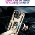 thumbnail image 4 of Feishell Hybrid Armor Phone Case for Apple iPhone 16 Plus,Military Grade Shockproof 360 Rotatable Metal Ring Holder Kickstand Support Magnetic Car Mount Dual Layer Protective Phone Cover,Gold, 4 of 8