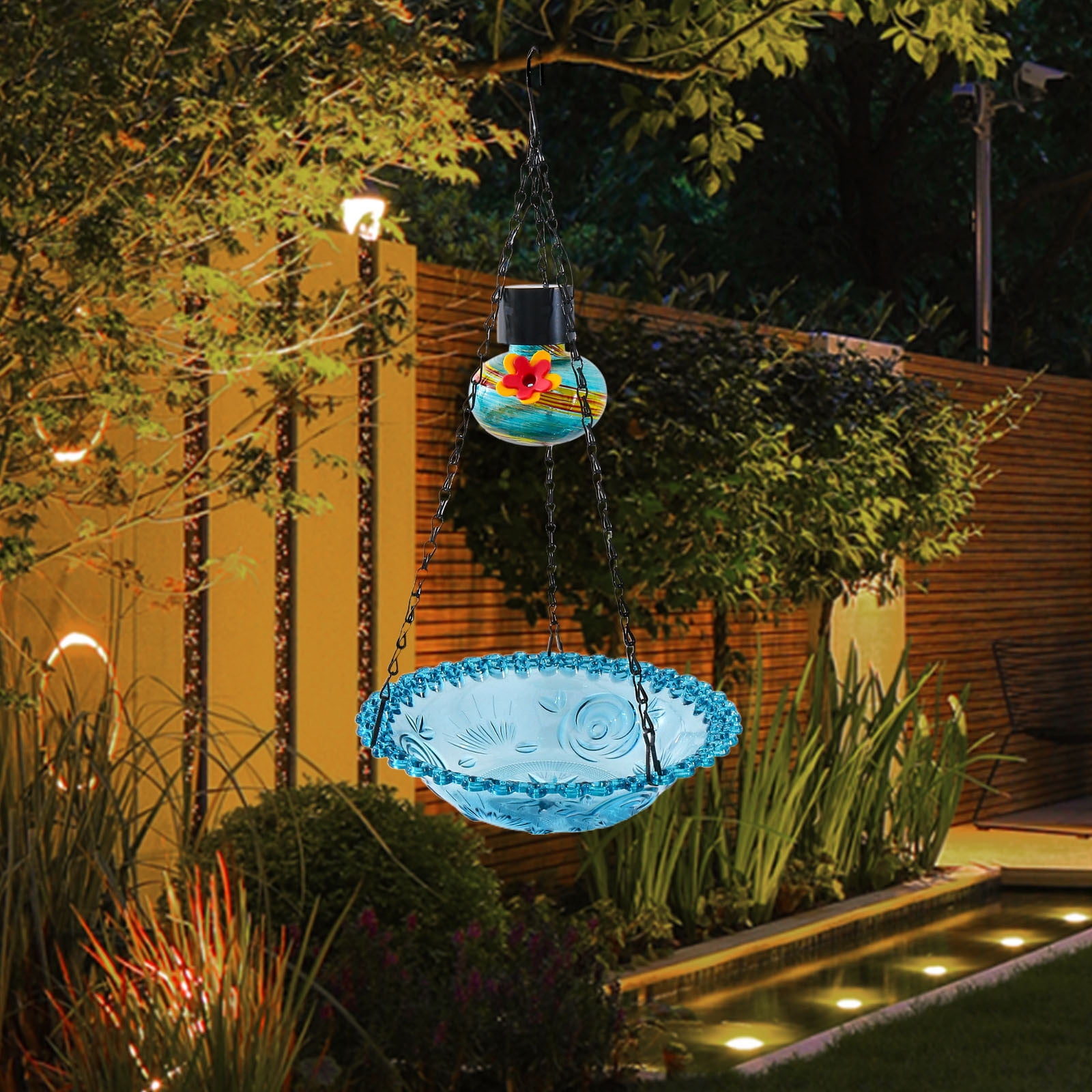 Hanging Bird Feeder,Versatile Bird Bath Tray for Outdoor,Beautiful Birds Attract and Feeding Device,Suitable for Garden and Courtyard