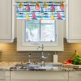 thumbnail image 2 of Yayeee Kitchen Valance Rod Pocket 54" x 18" Living Room Window Curtain, Yellow Hand Drawn Sailboats, 2 of 6
