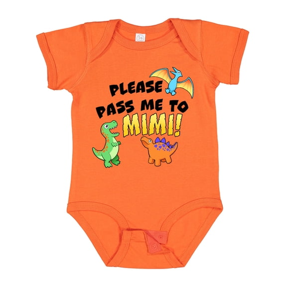 Inktastic Please Pass Me to Mimi with Dinosaurs Boys or Girls Baby Bodysuit