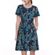 thumbnail image 1 of Balery Blue Leaves A Vestidos sueltos de manga corta para mujer, vestidos de verano 2025, vestidos casuales de corte A con vuelo., 1 of 6