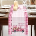thumbnail image 3 of Table Runners 70 Inches Long Dress Scarves, Valentine's Day Farmhouse Coffee/Dining/Kitchen Table Decor, Holiday Table Runner, Pink Love Hearts Car Romantic Checked 13x70 Inch, 3 of 9