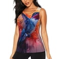thumbnail image 1 of Balery Vibrant Hummingbird Watercolor Art Camiseta sin mangas estampada ligera para mujer, tops de entrenamiento sin mangas, camisetas de yoga transpirables de secado rápido.-XX-Large, 1 of 7