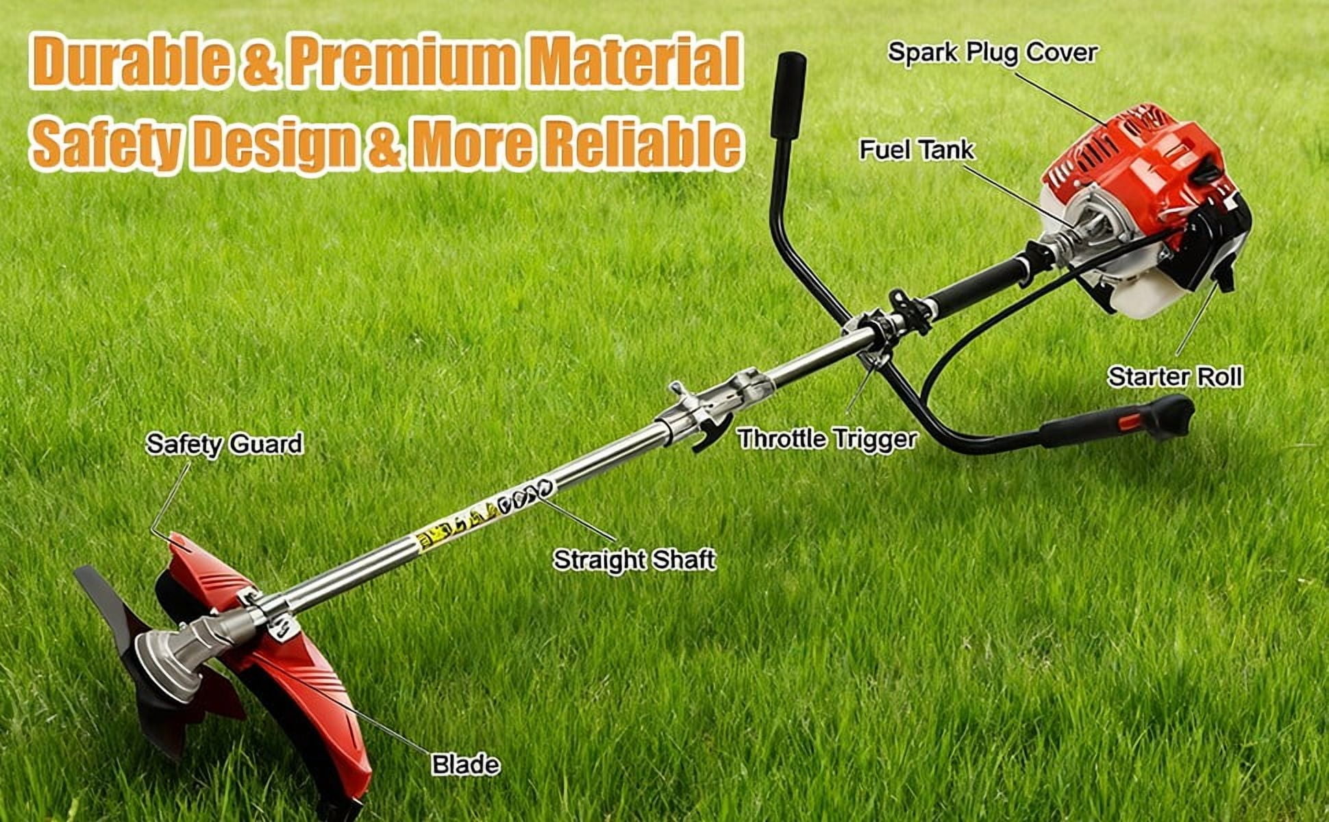 Seipouy 52cc 2-Stroke Gas Weed Wacker | 2-in-1 Cordless Gas Lawn Mower | 2.2KW/8500RPM String Trimmer | for Villa Garden Community Lawn Park