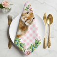 thumbnail image 2 of Easter Bunny Cloth Napkins, Spring Daisy Botanical Leaves Pink Plaid Washable and Reusable Dinner Napkins Set of 2, Table Napkin for Kitchen Party Birthday Wedding Hotel Housewarming 20"x20", 2 of 9