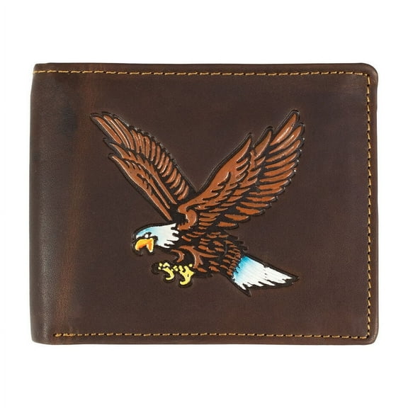 Hunter Leather RFID Blocking Mens Multi-Card ID Holder Bifold Wallet, Brown