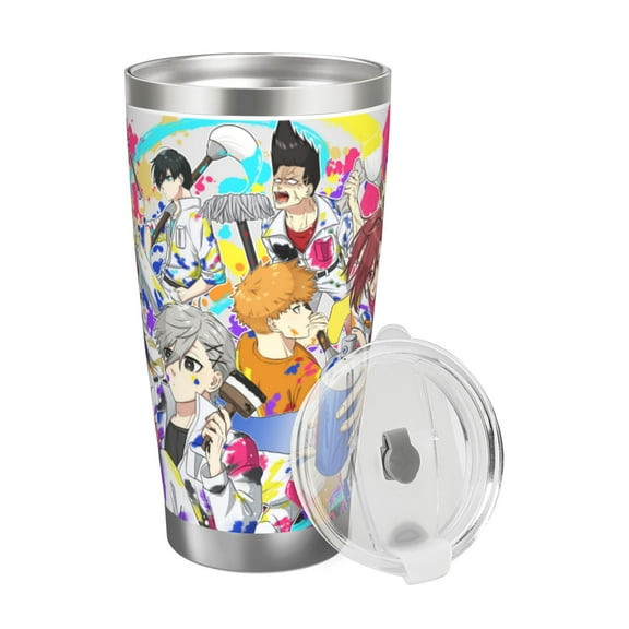 Stainless Steel 6.7in High 20oz Anime Insulated Cup,Blue Lock Water Bottle Stainless Sport Outdoor Double Wall Insulated Bottles With Straw