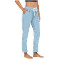 thumbnail image 6 of ClodeEU Women's Elastic Waist Jogger Pants,Casual Loose Fit Tapered Trousers with Pockets Sky Blue,Women's Plus L, 6 of 9