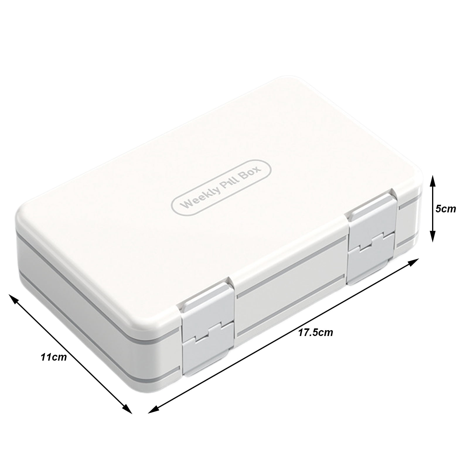 Pnellth Weekly Pill Organizer 24 Compartments 3 Times One Day Double Layer Clear Portable 7 Days Travel Capsule Tablet Storage Box Container