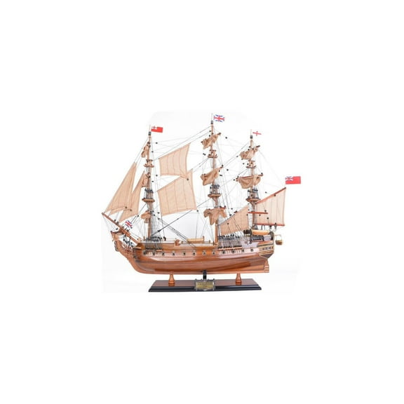Handmade Ship Model HMS Surprise - Wooden Collectible Nautical Decor - Vintage Wooden Boat Display Piece - 8.25 x 26.75 x 27.5 Inch