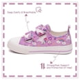 thumbnail image 4 of Toddler Kids Canvas Shoes Sneakers for little Girls Straps Low Top Slip On Unicorn Purple Adjustable Hook Loop with Non-Slip Rubber Sole Lightweight Breathable Size 8, 4 of 5