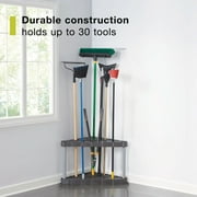 Rubbermaid Corner Tool Tower, Garage Storage, Holds 30 Tools, Black