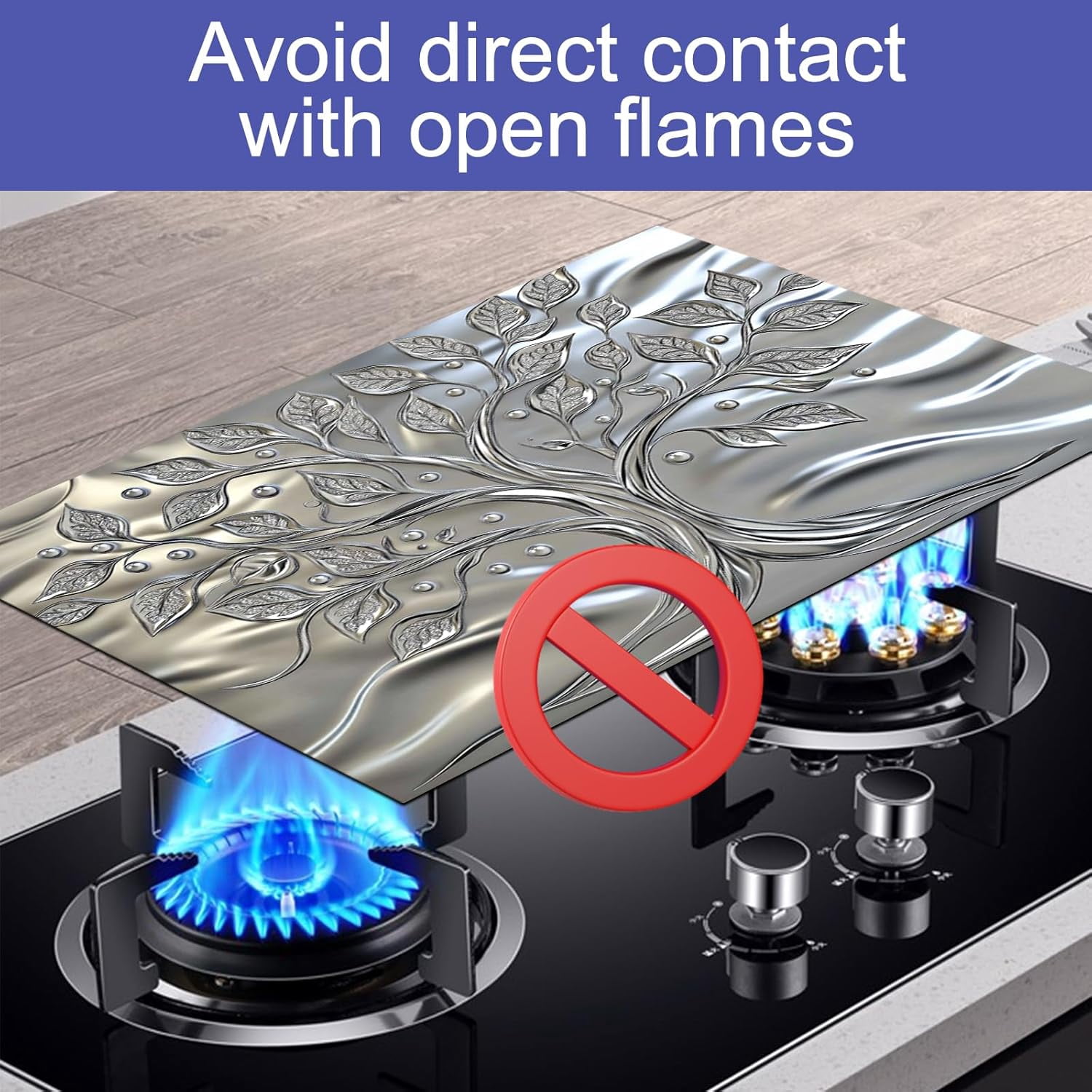 Stove Top Covers Pad Silver Tree of Life Kitchen 28 x 20 inches Diatomite Tree Patterns Stove Top Cover for Electric Fit Kitchen Countertop Coffee Maker Pot Water Mat