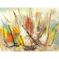 thumbnail image 2 of Florio, Luigi 32x25 White Modern Wood Framed Museum Art Print Titled - DInamismo di una regata, 2 of 4