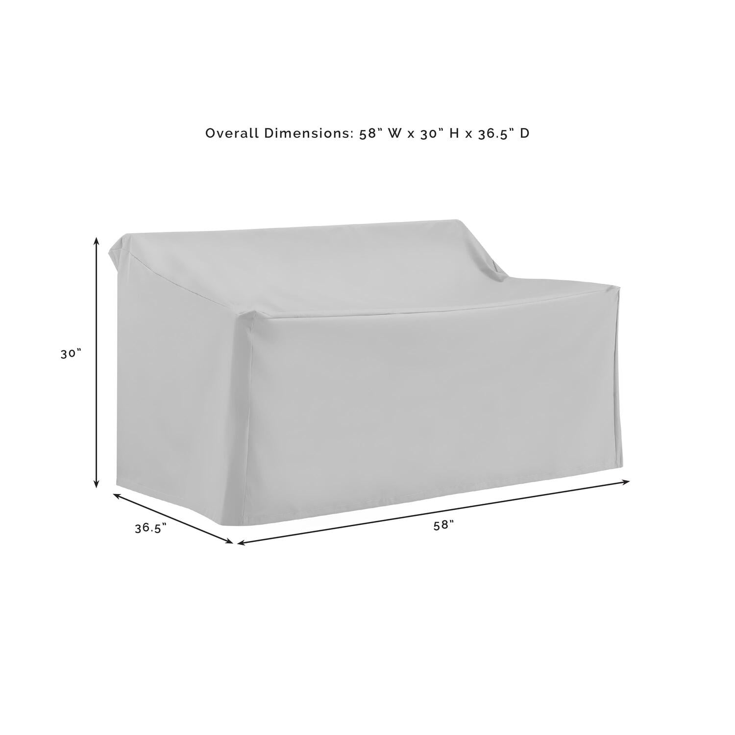 Outdoor Loveseat Cover - Heavy Duty Vinyl, Waterproof, Patio Furniture Protector - 36.5 x 58 x 30 in