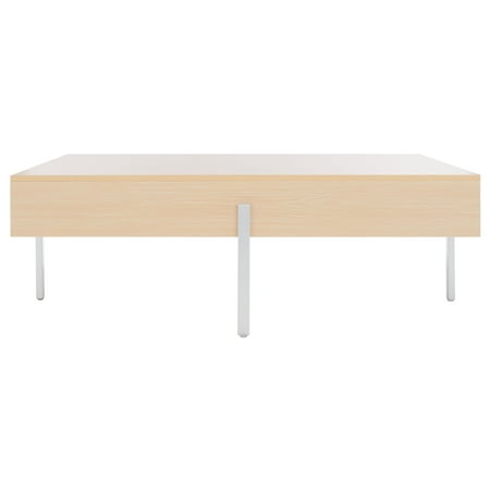 SAFAVIEH Jaxith Contemporary Coffee Table Natural/Silver (47.2 in. W x 29.9 in. D x 16.1 in. H)