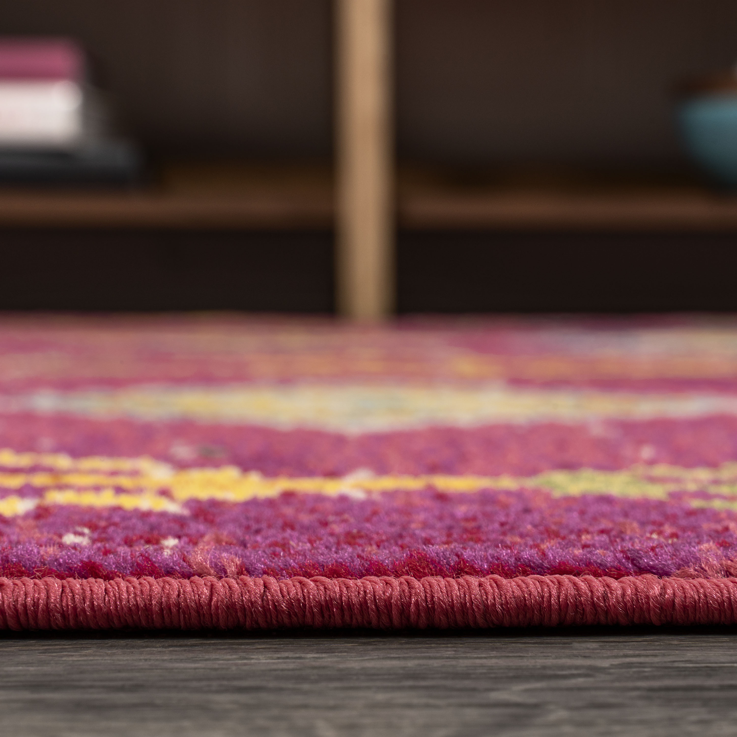 JONATHAN Y MOROCCAN HYPE 4 x 6 Area Rug, Tribal Love Geometric - Pink/Multi, MOH105B-4