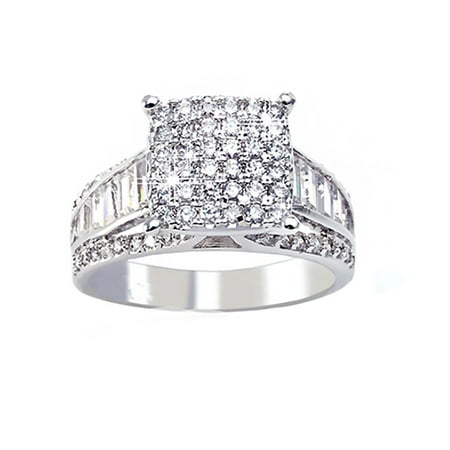 Design Wedding Collection - Margarita Engagement Bridal Wedding Ring Baguettes Accents Ginger Lyne Collection