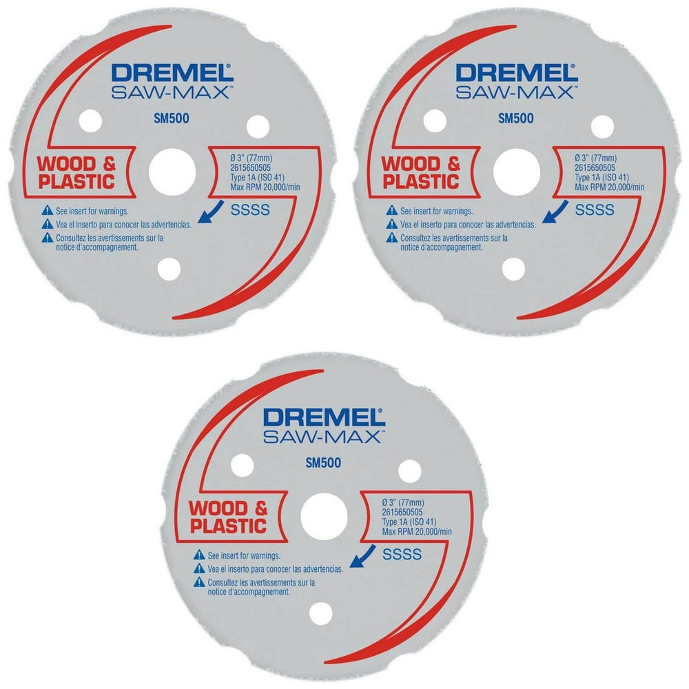 3 Pack Dremel SM500 3Inch Wood & Plastic Carbide Cutting Wheel for