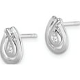 thumbnail image 2 of Sterling Silver Rhodium-Plated Cz Satin Teardrop Post Earrings Made In Thailand qe15160, 2 of 4