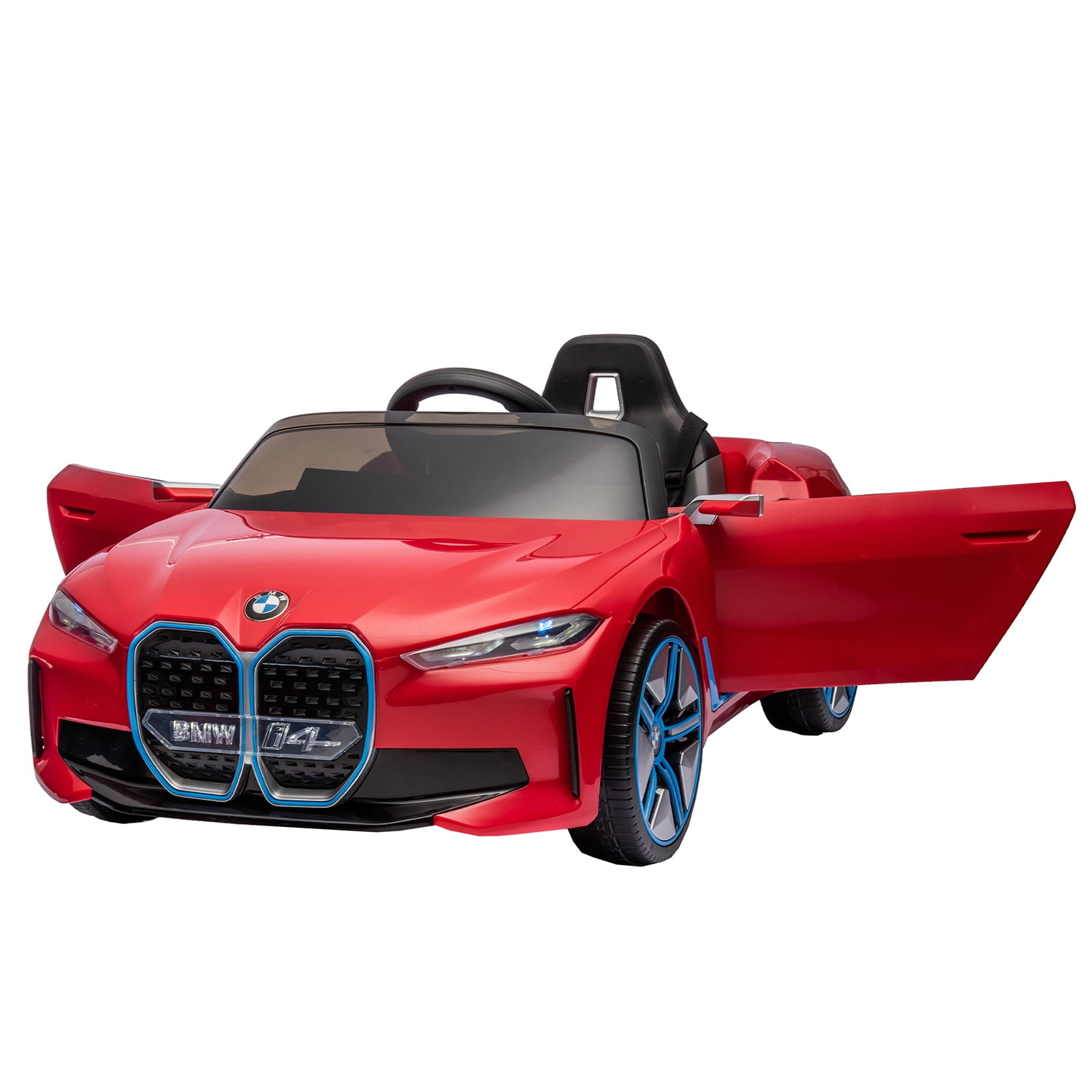 CIPACHO Licensed BMW I4, 12v Kids Ride On Car with 2.4G Parents Remote Control, Electric Car for Kids, 3 Speed Adjustable, USB, MP3, Bluetooth, Red