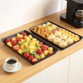 thumbnail image 4 of 6 pcs Serving Tray for Entertaining, Serving Platters for Snacks, Fruit, Cookies, Dessert, Reusable Plastic Trays for Serving Food and Pantry Organization in Kitchen & for Parties, (Black), 4 of 7
