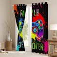 thumbnail image 3 of Homewish Abstract Gradient Gamer Curtains Pack of 2 (42x84 Each) For Kids Teens Adults,Video Game Curtains Blackout,Hippie Graffiti Splash Bedroom Curtains,Super Cozy Room Decor, 3 of 6