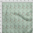 thumbnail image 3 of oneOone Polyester Spandex Mint Green Fabric Florals Sewing Material Print Fabric By The Yard 56 Inch Wide-W8D, 3 of 4