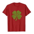 thumbnail image 2 of Felirenzacia Women's St. Patrick's Day Heart Shamrock Graphic T-Shirt Casual Crew Neck Short Sleeve Tee Red,S, 2 of 5