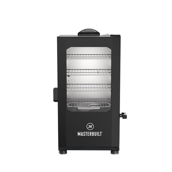 Masterbuilt 30-Inch Digital Electric Smoker with Window | Black Vertical Smoker | Model MB20071322