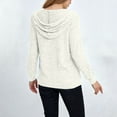 thumbnail image 6 of Otntypg Fashion Women Hoodie Sweater Tops Lightweight Casual Fall Spring Long Sleeve Ribbed Knit Drawstring Button V Neck Hooded Pullover Sweatshirts with Pockets White XL, 6 of 7