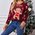 thumbnail image 5 of Dourbesty-suéteres holgados informales con estampado navideño para mujer, jerséis cálidos de manga larga para invierno, prendas de punto básicas, jerséis de calle de otoño, 5 of 5