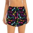 thumbnail image 3 of Uemuo Colorful Dragonflies Pattern Women's Athletic Shorts High Waisted Running Shorts with Liner Pockets Gym Elastic Workout Shorts-Large, 3 of 9