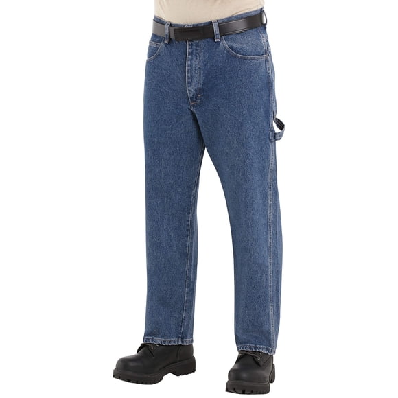Bulwark FR Mens Flame Resistant 14.75 Ounce Pre-Washed Denim Dungaree, Stonewash, 44W X 32L US