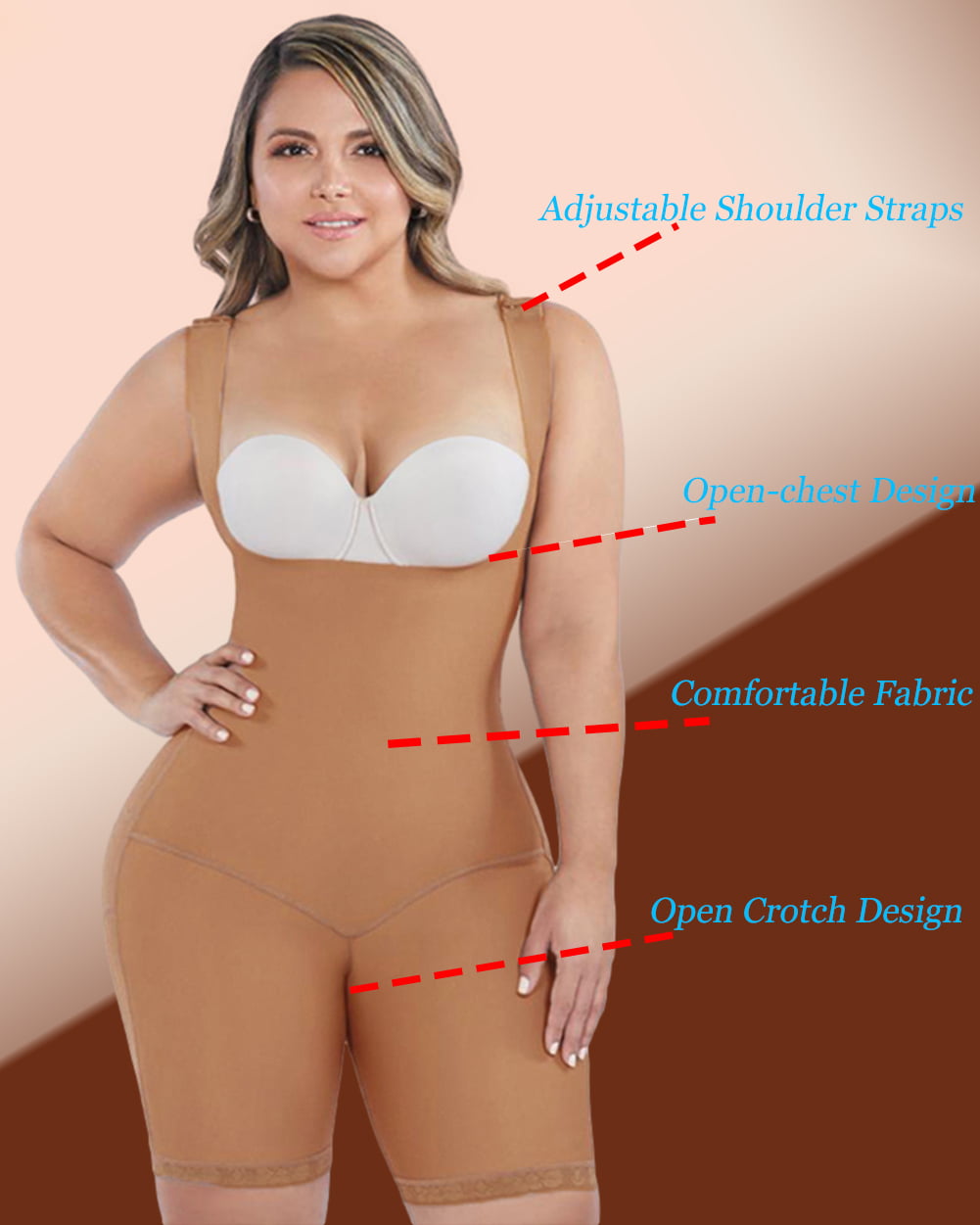 Buy Mistrend_Women's (girls) U Plunge Shapewear magnet warm uterus Bodysuit  lose weight Compression Shaper Body Shaper. (M, Beige) at