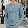 thumbnail image 6 of Miqool Men's Pullover Sweater Cable Knit Chunky Sweater Classic Casual Crewneck Sweaters with Ribbing Edge, 6 of 9