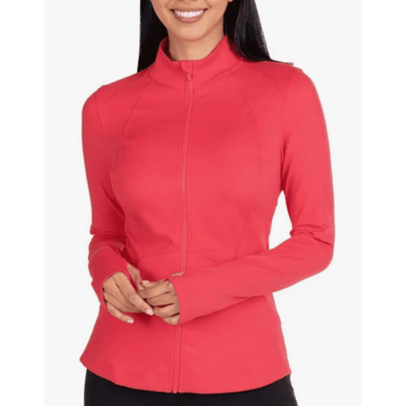 Spyder Women's Stretch Long Sleeve Zip Up Yoga Jacket with Thumb Holes Pink Small