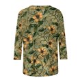 thumbnail image 4 of Xuyuer Spring Summer Tops for Womens Graphic Tees Casual Fashion Tunic Clothing 3/4 Length Sleeve Crew Neck Tops to Wear with Leggings Outfits, 4 of 5