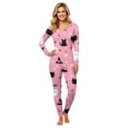 thumbnail image 2 of Halloween Loungewear, Halloween Family Matching Pajamas Set, Pink Black Cat Ghost Bat Witch Long Sleeve Sleepwear, Graphic Loungewear, Soft Cozy Fun Holiday Nightwear for Parties & Gatherings, XXL, 2 of 7