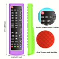 thumbnail image 4 of Silicone Remote Control Cover Glow in Dark 6.69x1.93x0.79 Inch, Anti-Slip Checkered Shockproof Protective Case for TV Remote Black Red Blue Luminous Green Purple White Precise Cutouts, 4 of 10