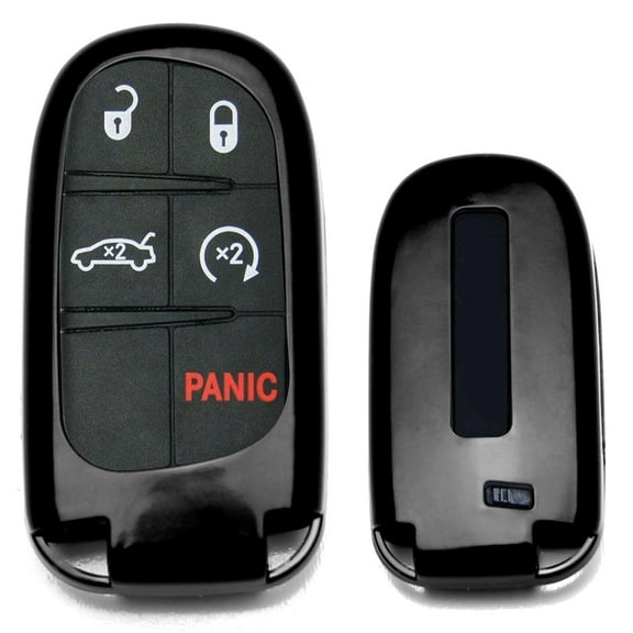 Exact Fit Glossy Metallic Black Smart Key Fob Shell Cover For Charger Challenger Dart Durango Journey, Grand Cherokee Renegade, 200 300, etc