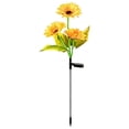 thumbnail image 2 of Luces de jardín LED con forma de girasol alimentadas por energía solar, de 3 cabezales, iluminación decorativa exterior para caminos y jardín, resistente al agua., 2 of 9