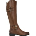 thumbnail image 2 of Naturalizer Womens Jessie Knee High Buckle Detail Riding Boots, Cinnamon Brown Leather, 10 Wide, 2 of 6