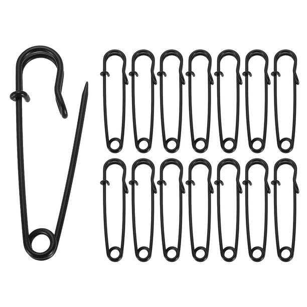 Uxcell 30 piezas de alfileres de seguridad de 63 mm, alfiler de seguridad grande electrochapado para ropa, negro