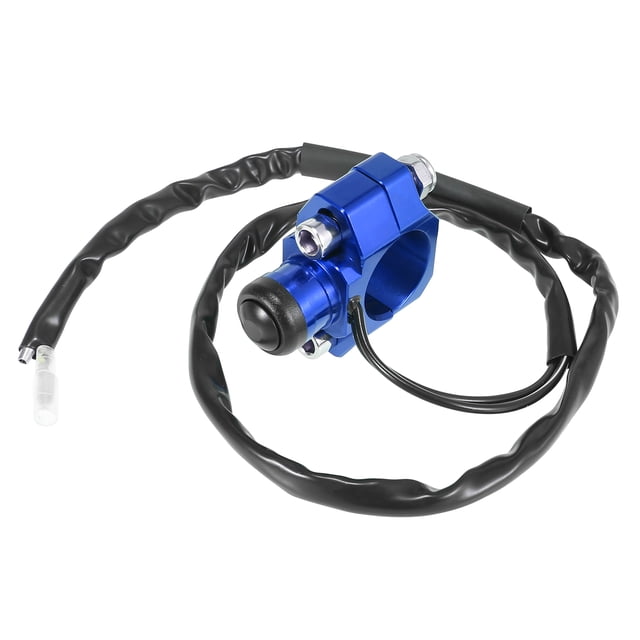 Motocicleta Motor Arranque Parada Interruptor con Azul Trasera Placa Negro Botón