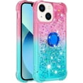 thumbnail image 3 of for Apple iPhone 15 Plus Clear Case for Girls Women, Liquid Glitter Sparkle Bling Cute Case with Kickstand Gradient Quicksand Cover for iPhone 15 Plus JB Powder Blue, 3 of 14