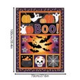 thumbnail image 2 of Halloween Quilt Pumpkin Throw Blanket Thanksgiving Throw Blanket Fall Blankets and Throws Soft Flannel Patchwork Cover for Sofa Couch Bed Living Room Seasonal Holiday Festival Decor Gift 39.3*27.6in, 2 of 6